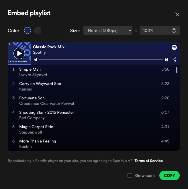 Spotify Player Integration